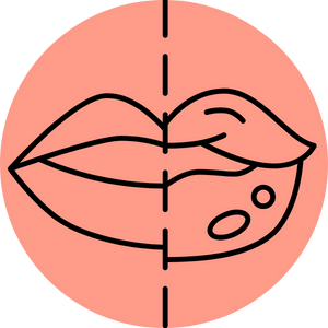 Elevación de las cejas y las comisuras de los labios.